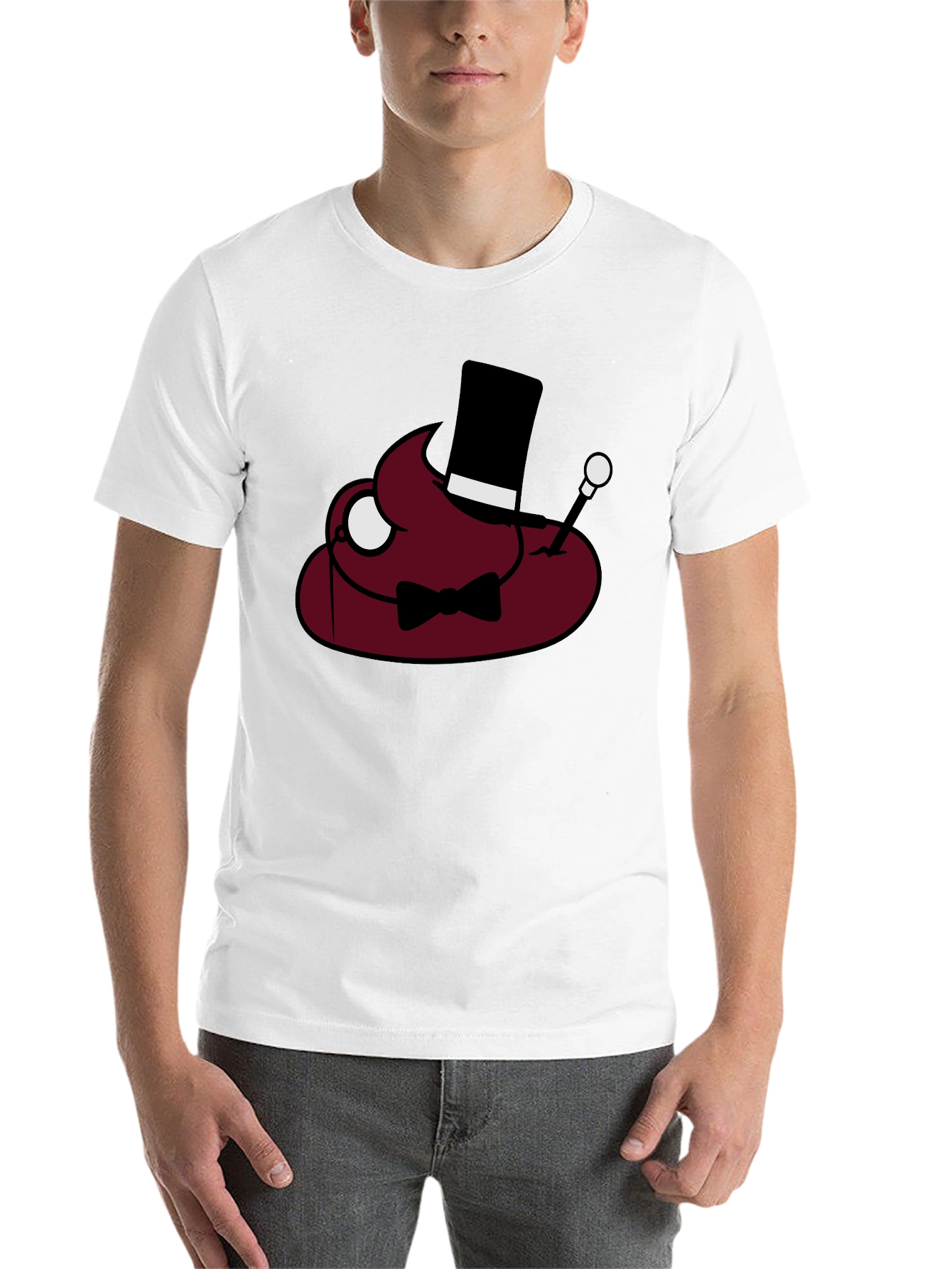 Poop Emoji Gentleman T-Shirt - Funny Humor Tee