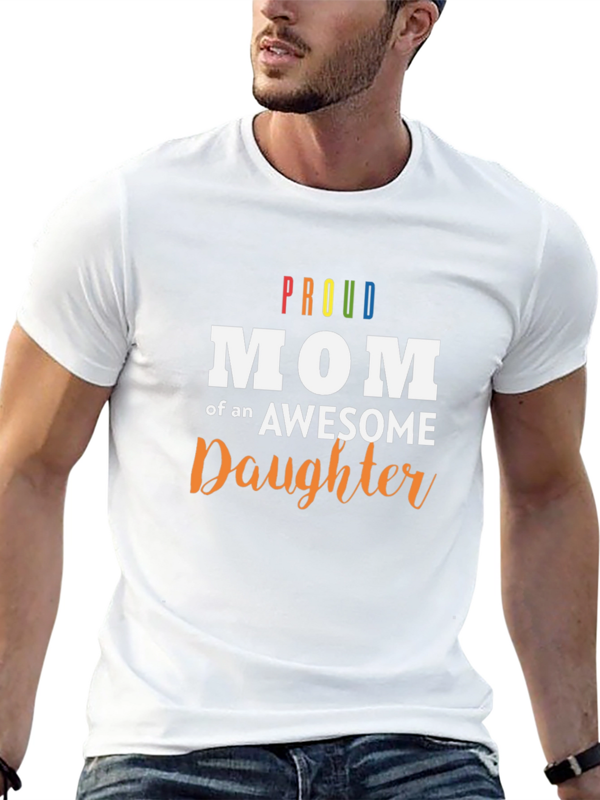 Proud Mom of an Awesome Daughter Black T-Shirt