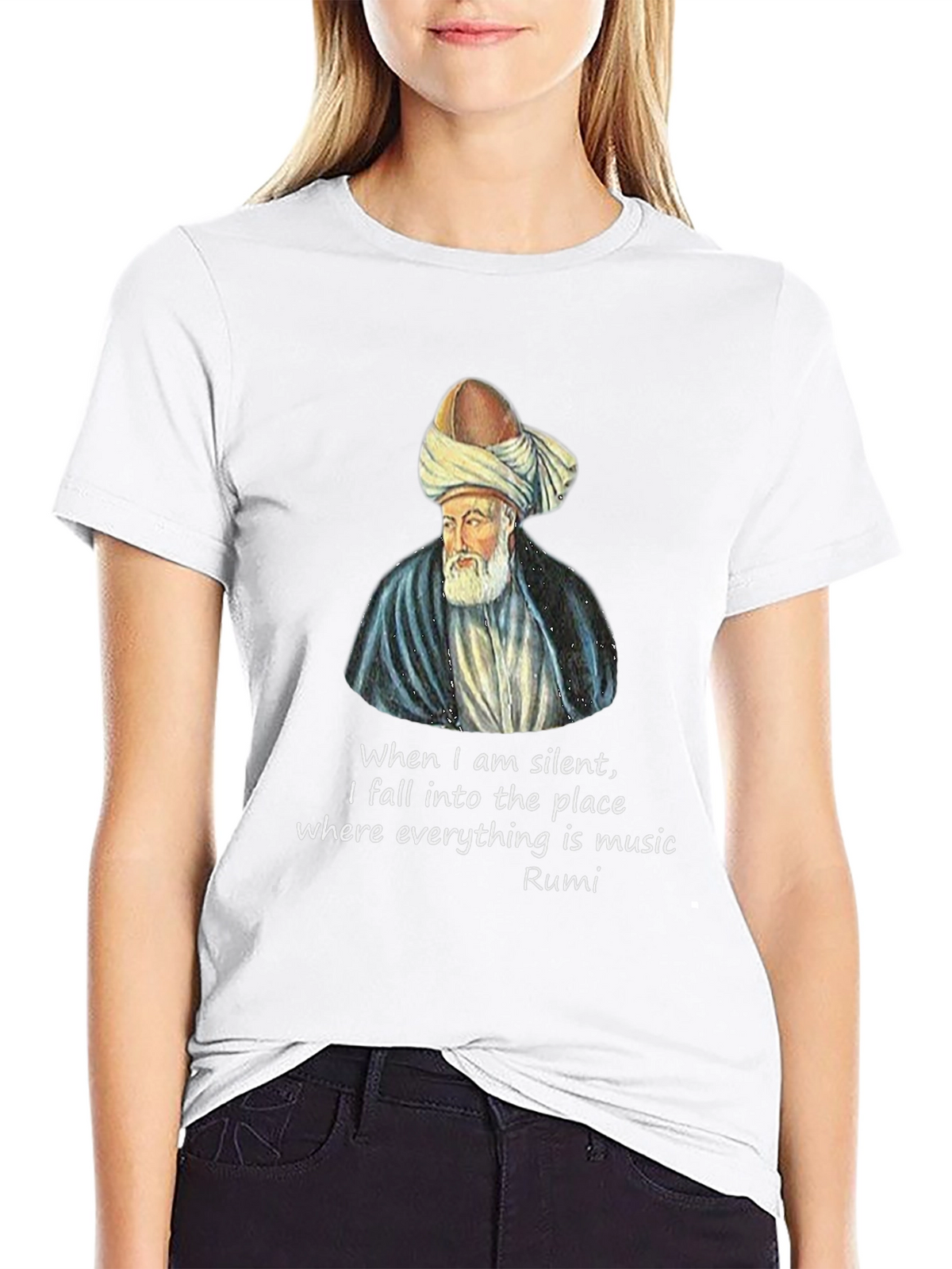 Rumi Quote T-Shirt - Music of Silence Graphic Tee
