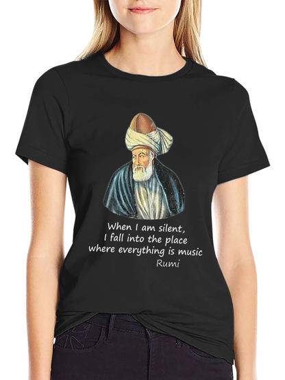 Rumi Quote T-Shirt - Music of Silence Graphic Tee