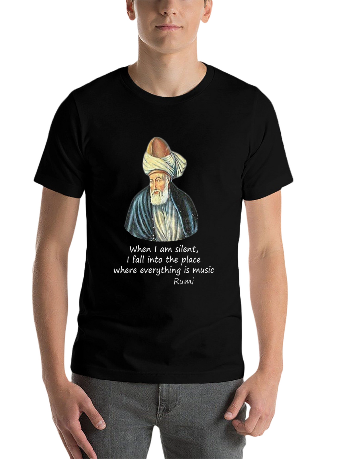 Rumi Quote T-Shirt - Music of Silence Graphic Tee