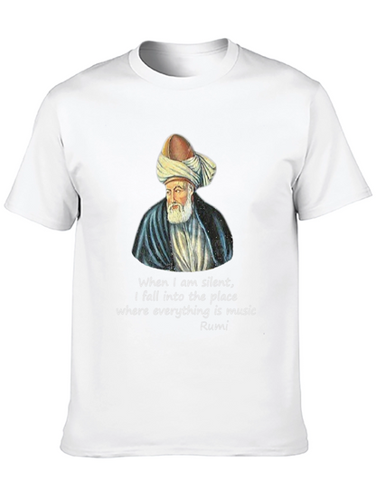 Rumi Quote T-Shirt - Music of Silence Graphic Tee