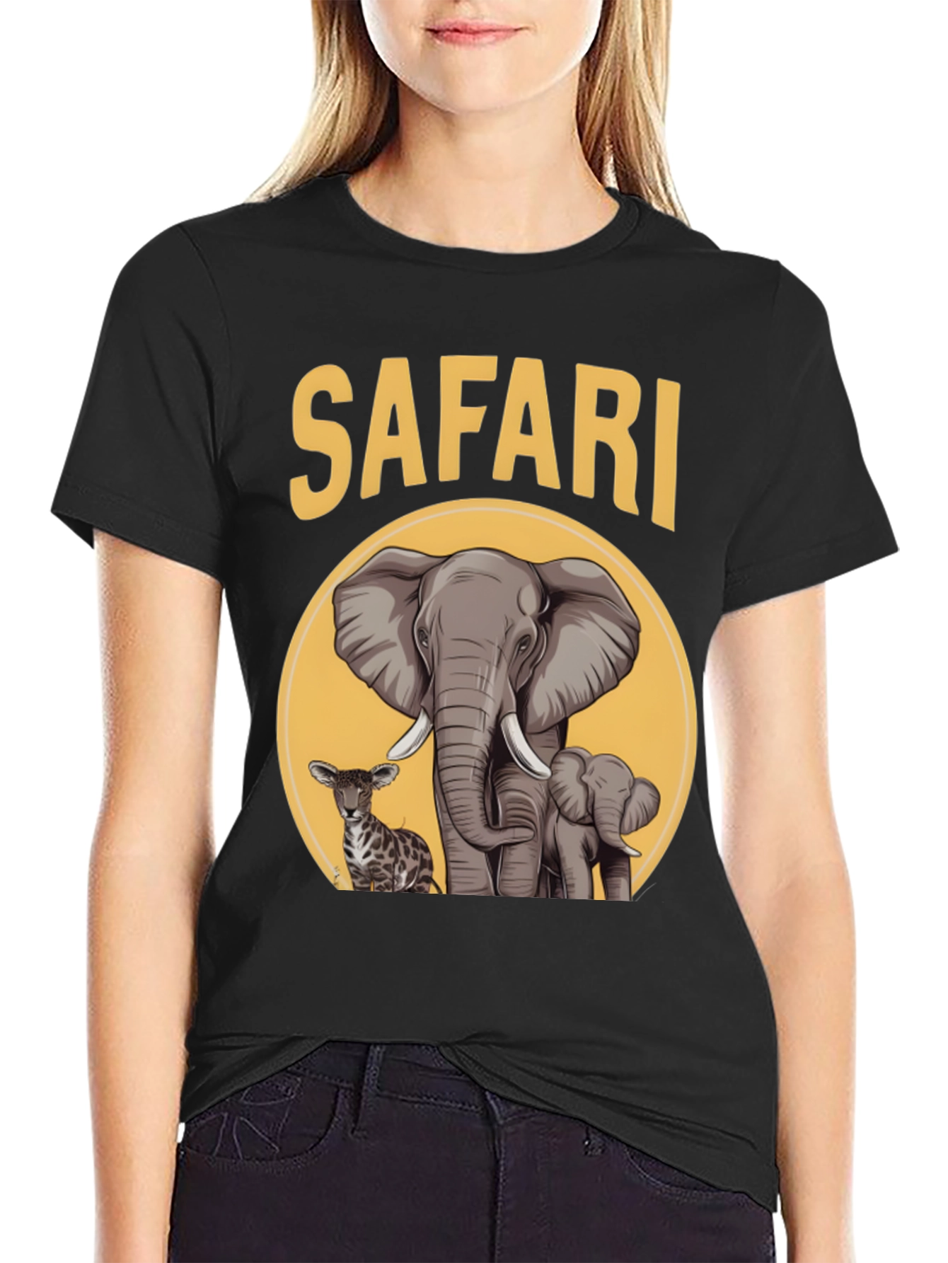 Safari T-Shirt with Elephants and Antelope