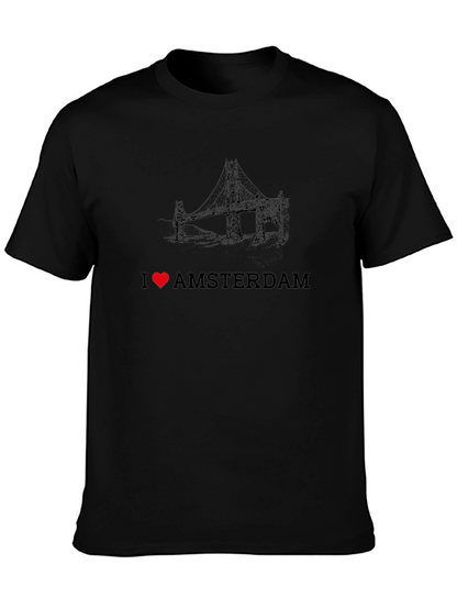 I Love Amsterdam Black Graphic Tee