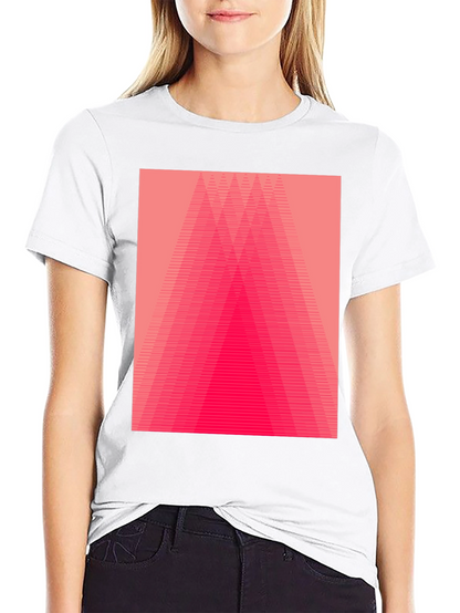 Geometric Pink Gradient Graphic Black T-Shirt