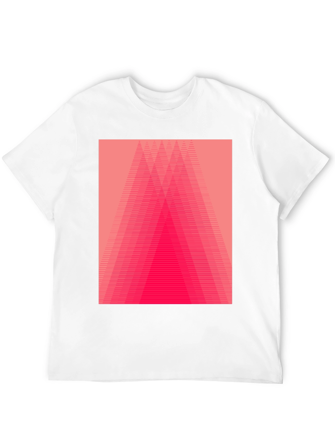 Geometric Pink Gradient Graphic Black T-Shirt
