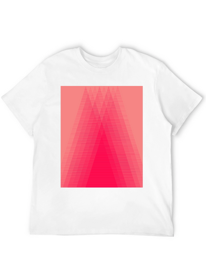 Geometric Pink Gradient Graphic Black T-Shirt