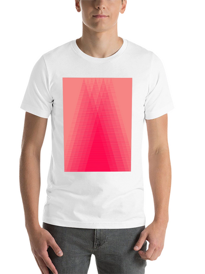 Geometric Pink Gradient Graphic Black T-Shirt
