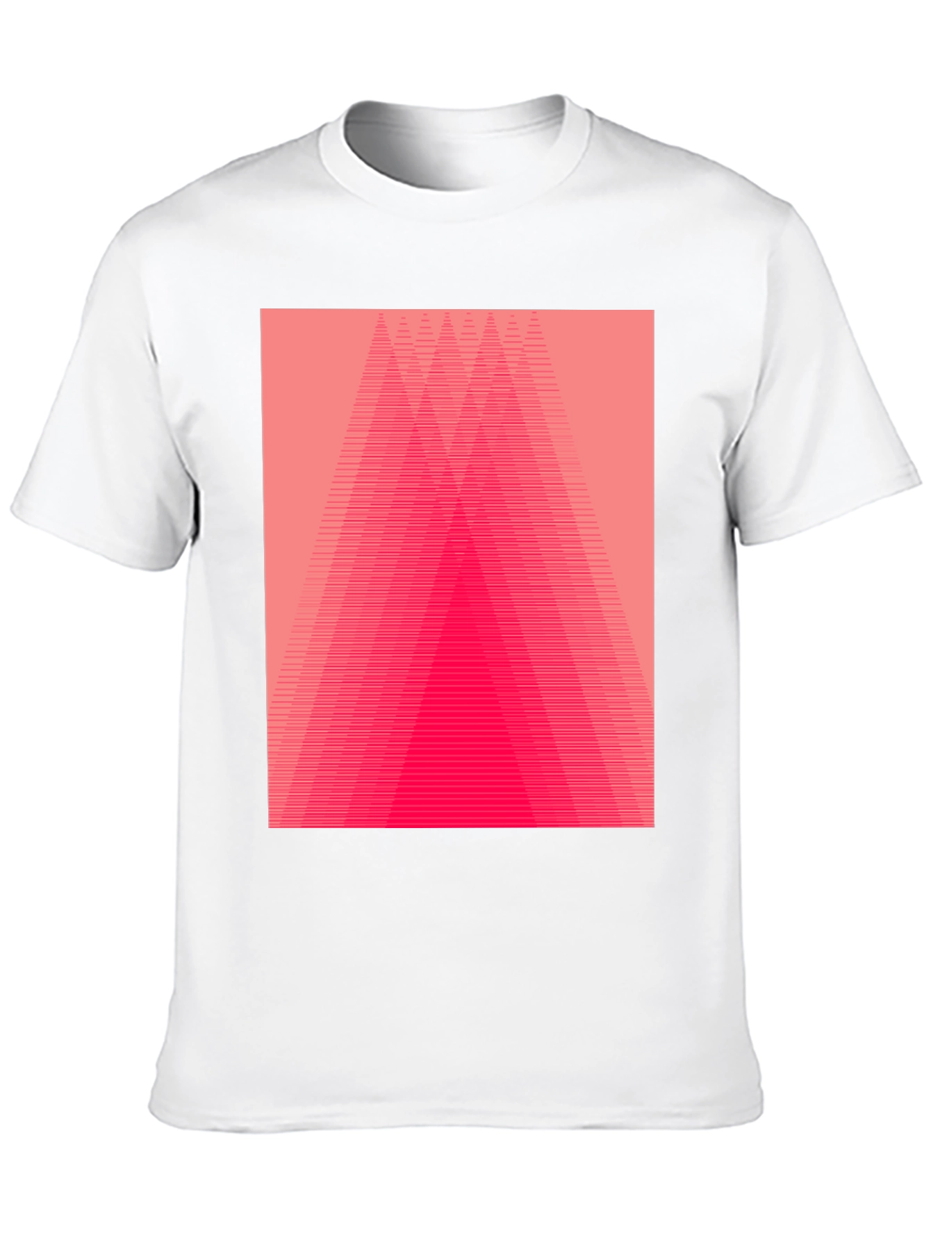 Geometric Pink Gradient Graphic Black T-Shirt