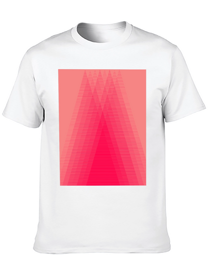 Geometric Pink Gradient Graphic Black T-Shirt