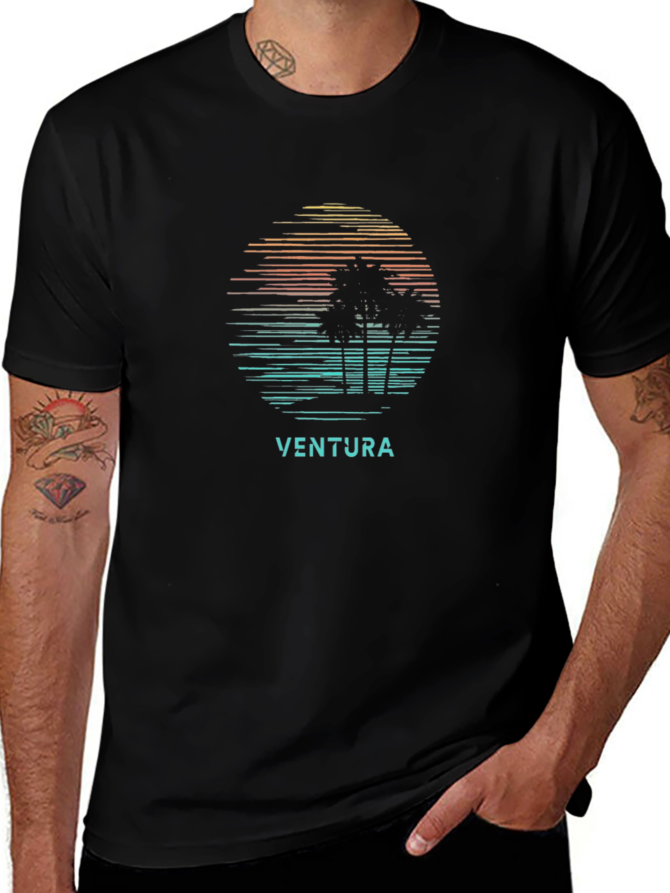 Ventura Palm Tree Sunset Graphic Tee