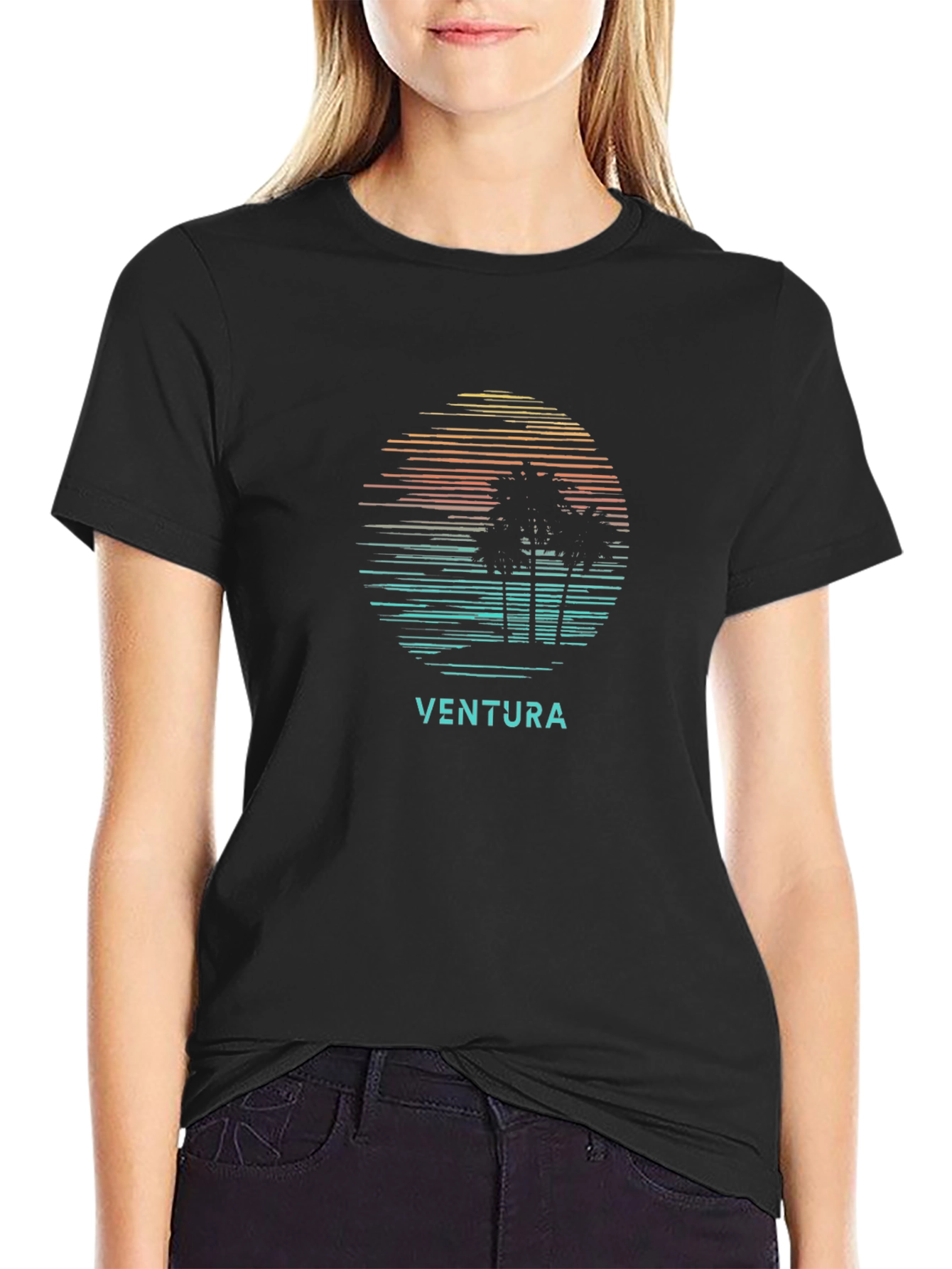 Ventura Palm Tree Sunset Graphic Tee