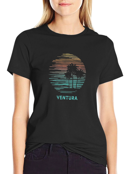 Ventura Palm Tree Sunset Graphic Tee