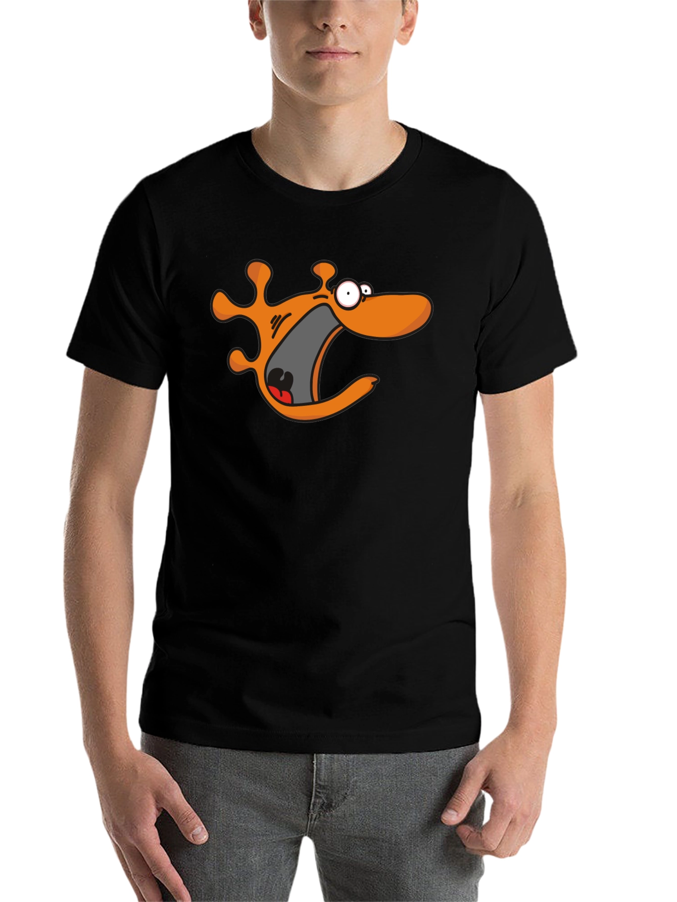 Cartoon Monster Black T-Shirt