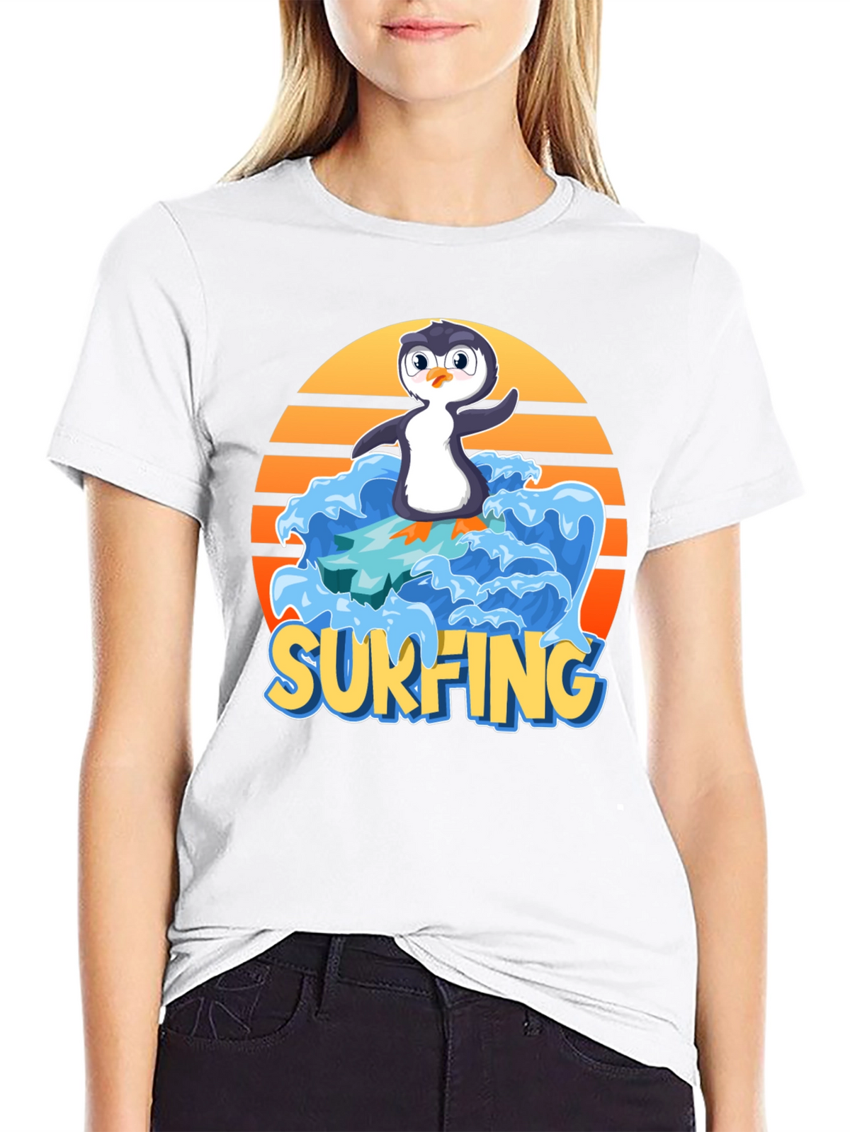 Surfing Penguin Graphic Tee