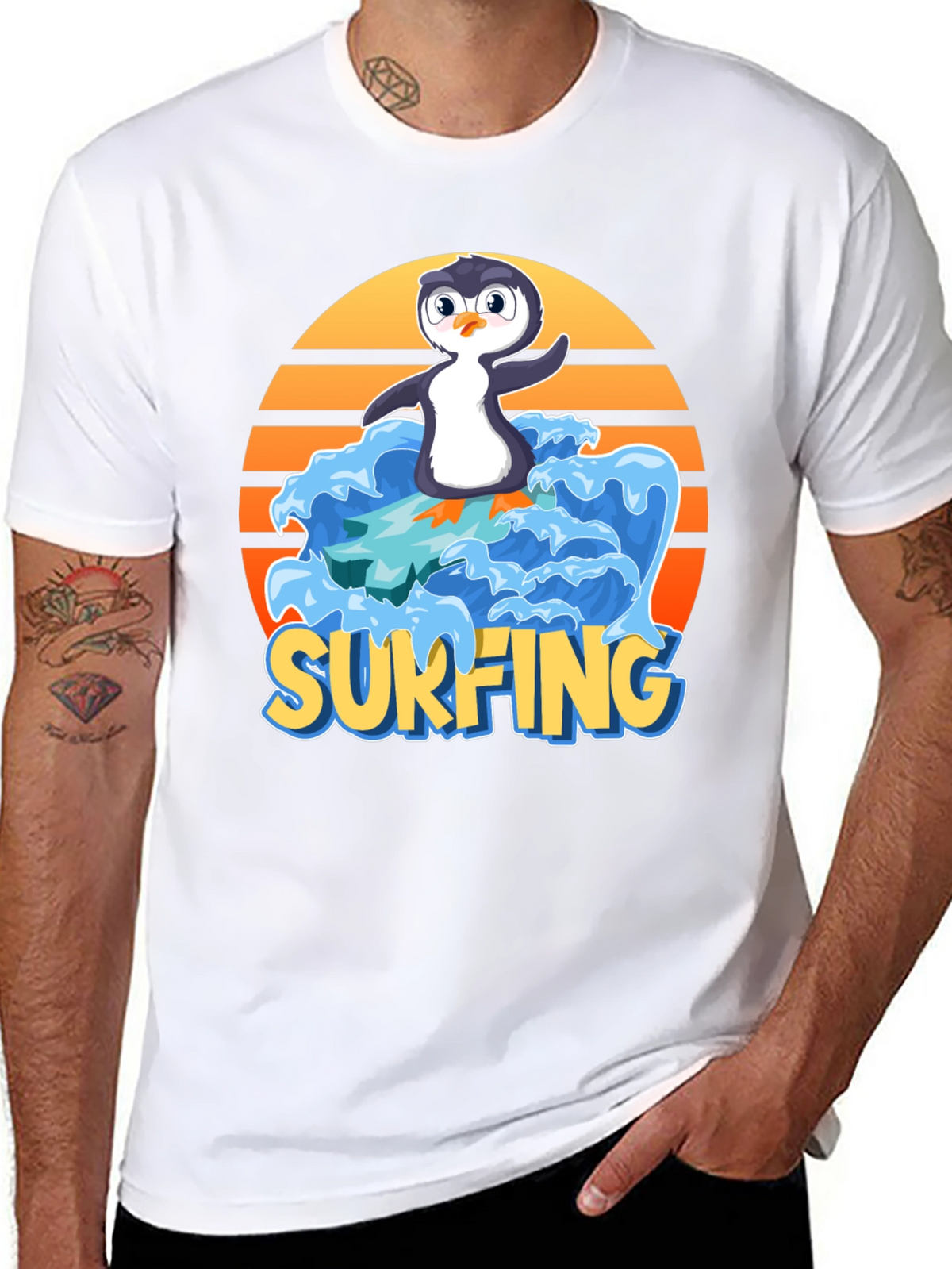 Surfing Penguin Graphic Tee