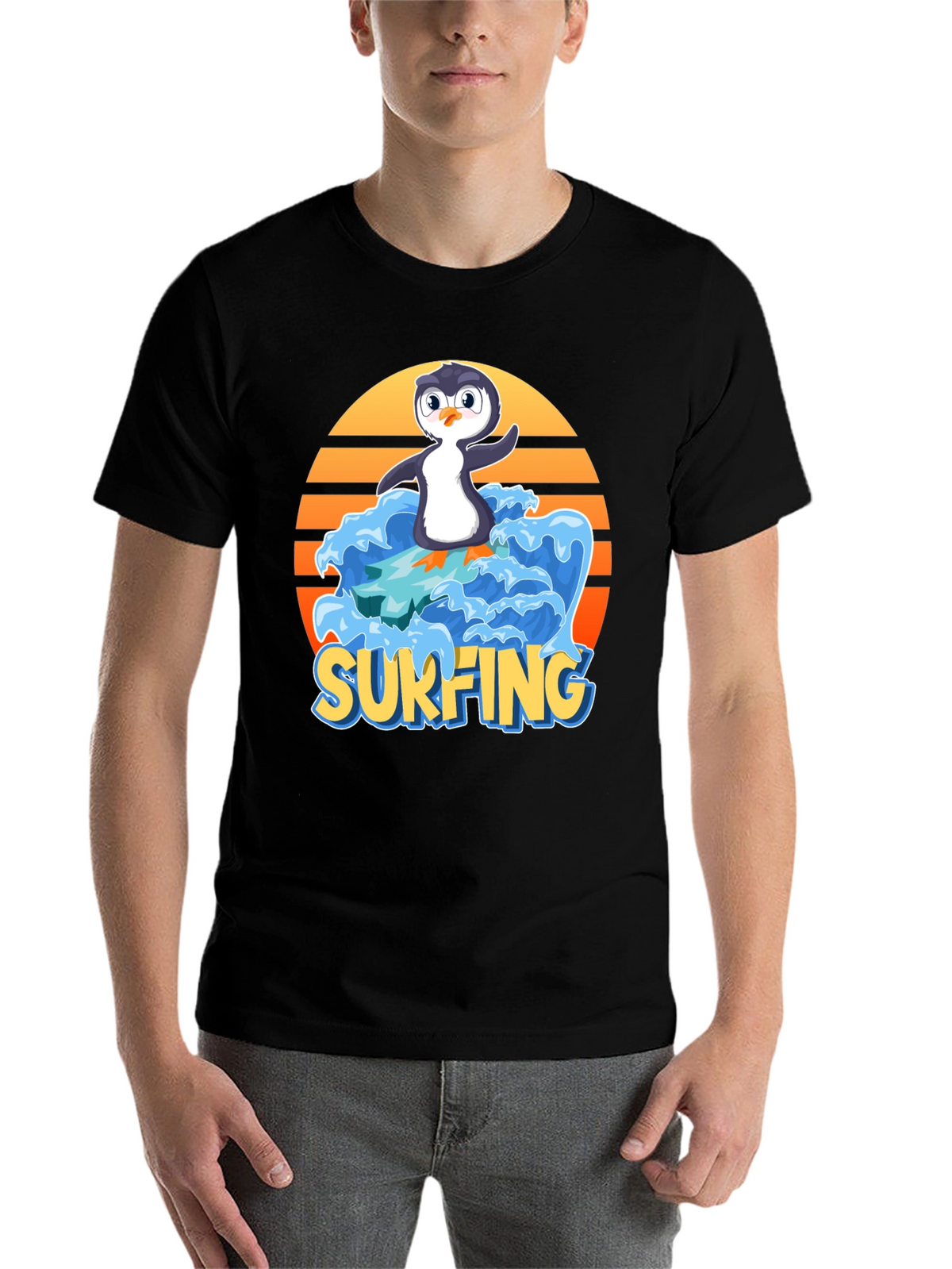 Surfing Penguin Graphic Tee