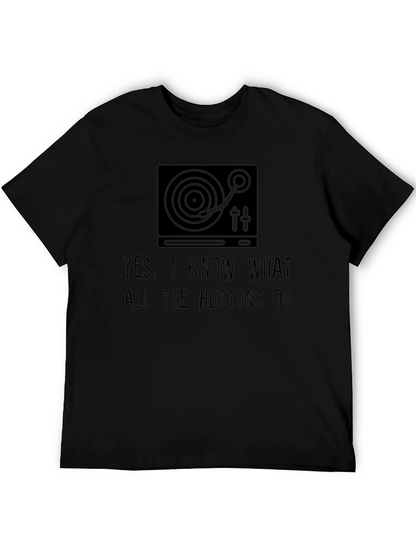 DJ Turntable Graphic Tee - I Know The Buttons
