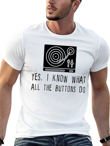 DJ Turntable Graphic Tee - I Know The Buttons