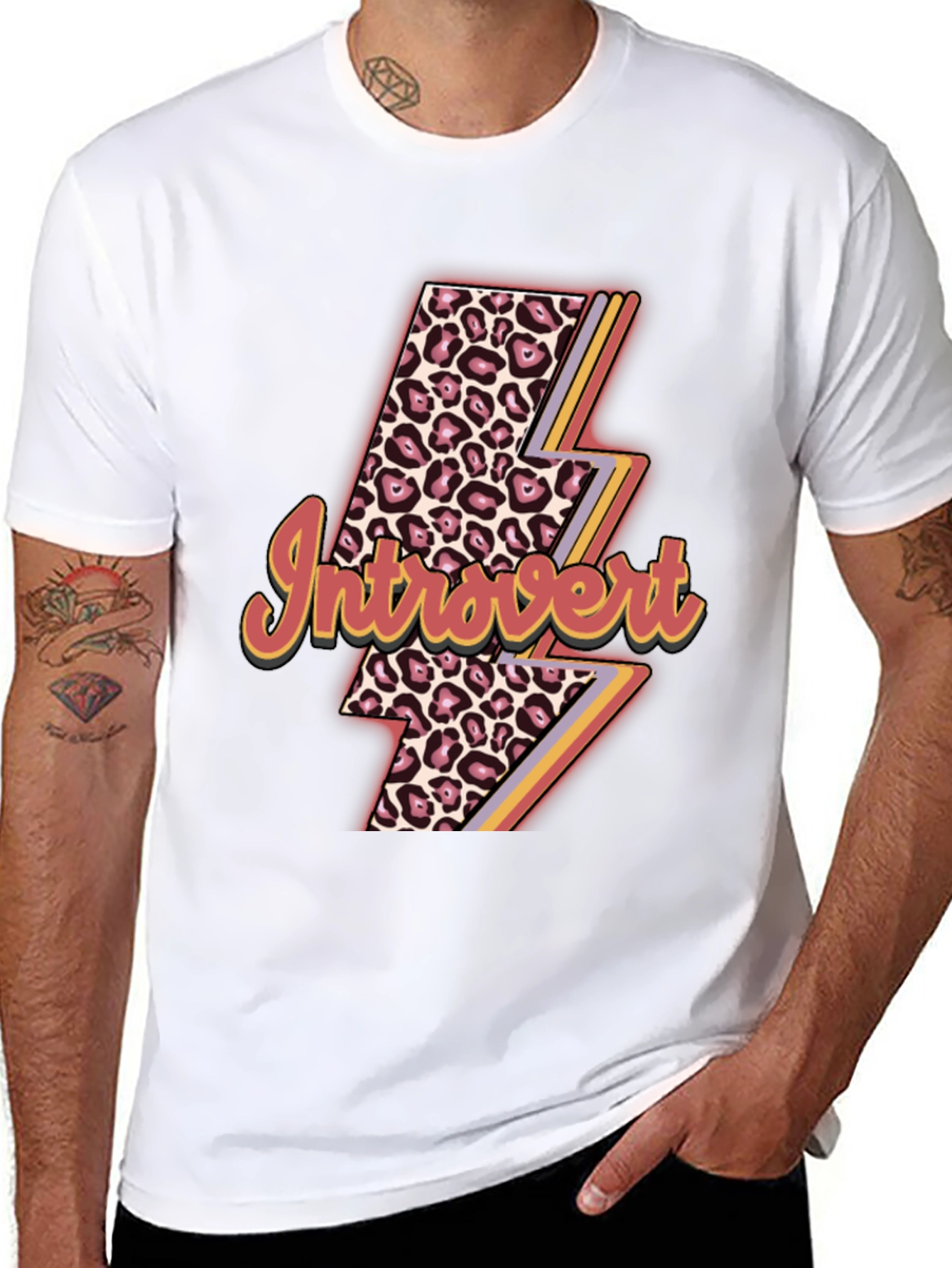 Introvert Leopard Lightning Bolt T-Shirt