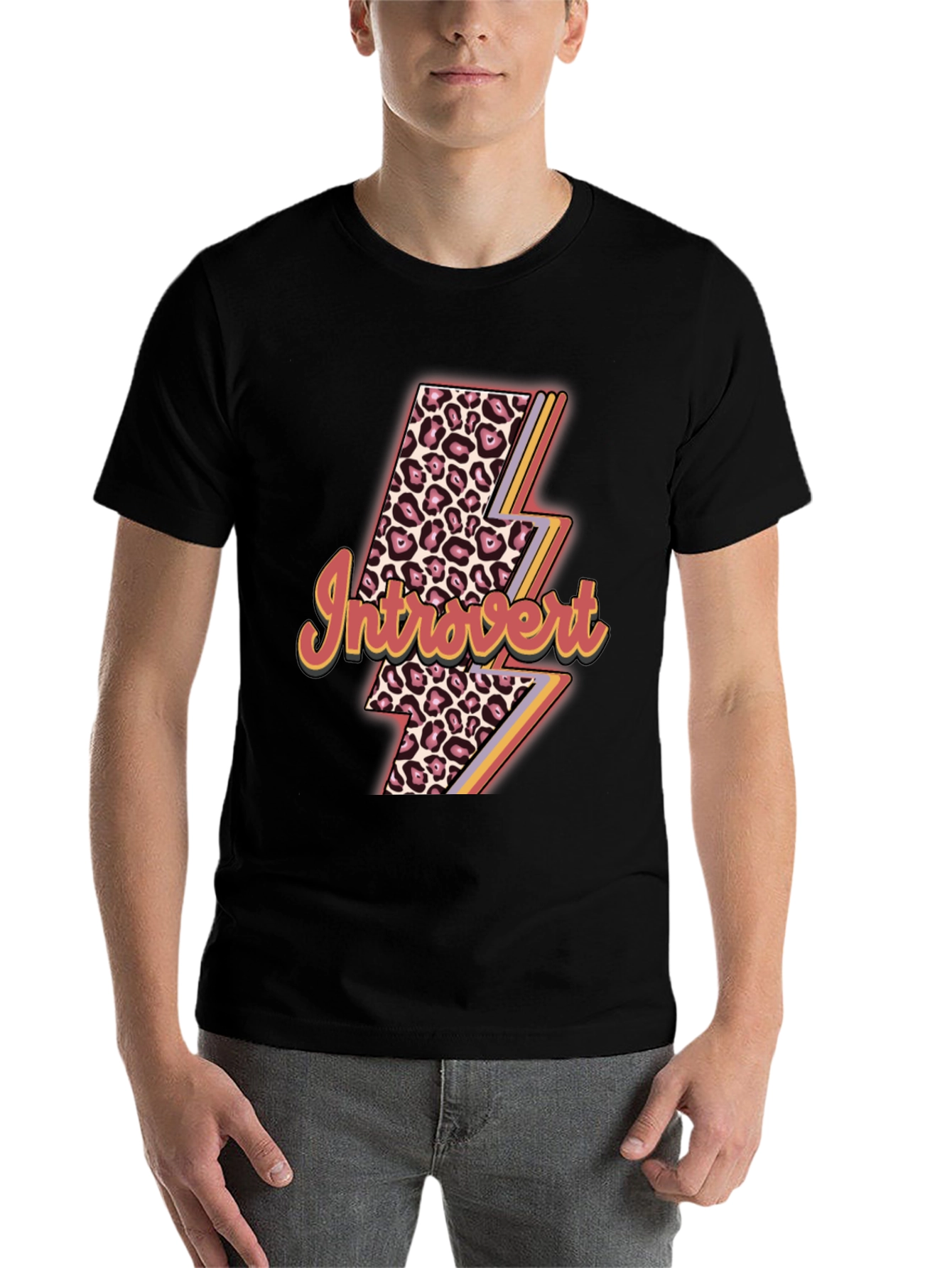 Introvert Leopard Lightning Bolt T-Shirt