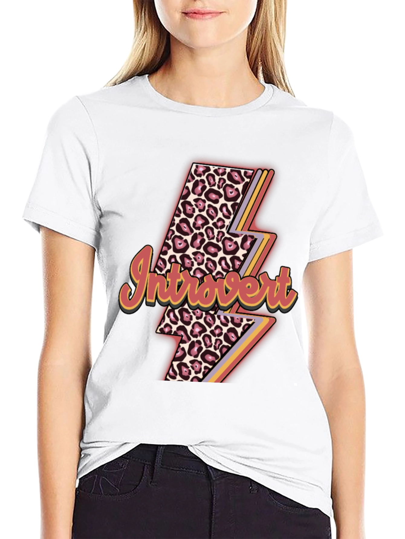 Introvert Leopard Lightning Bolt T-Shirt