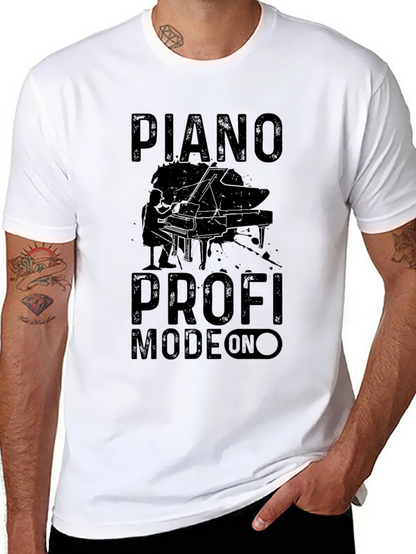 Piano Profi Mode On Black T-Shirt