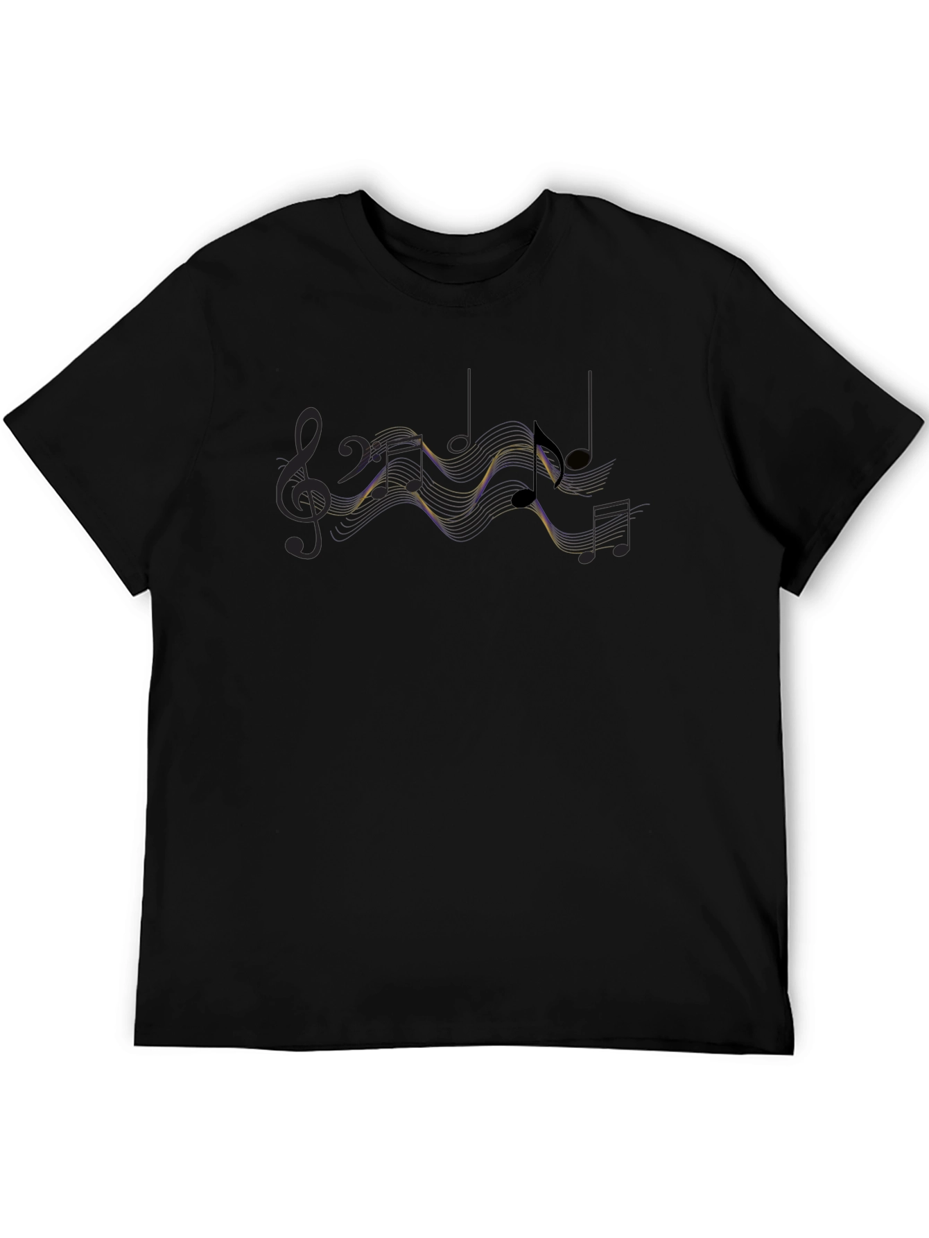 Musical Note Graphic Tee - Stylish Black Cotton T-Shirt