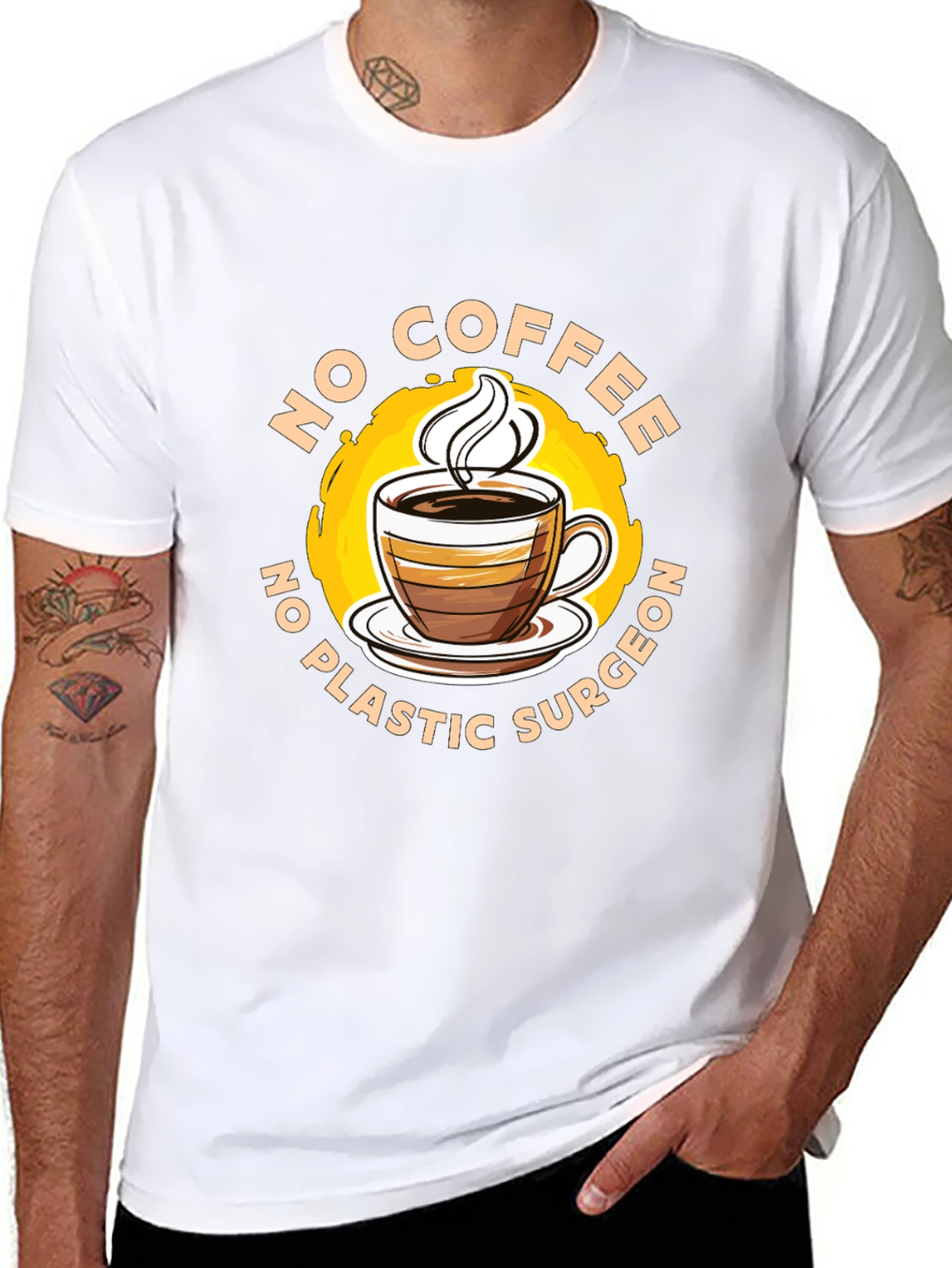 Funny No Coffee No Plastic Surgeon Graphic Tee