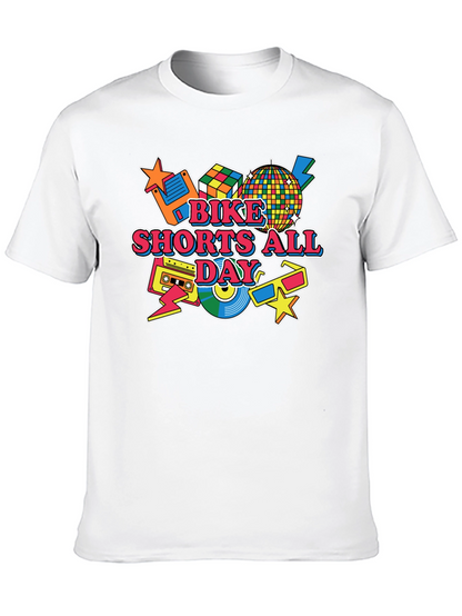 Bike Shorts All Day Retro 80s T-Shirt