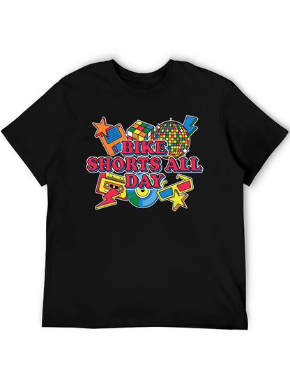 Bike Shorts All Day Retro 80s T-Shirt