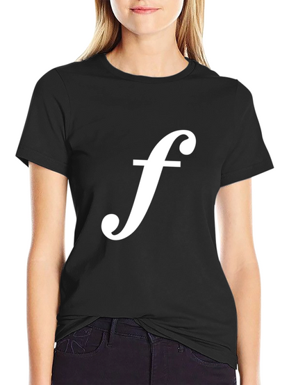 Black T-Shirt with White f Logo