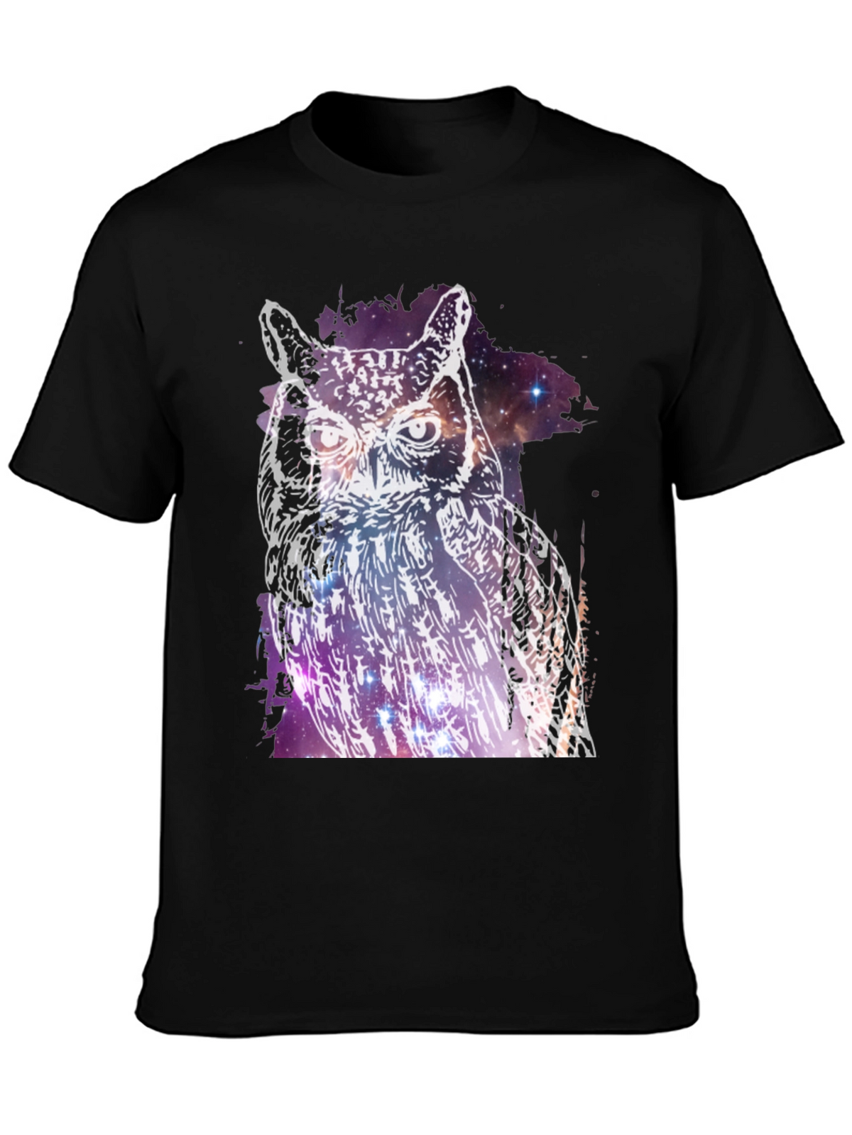 Cosmic Owl Graphic Tee - Mens Black T-Shirt