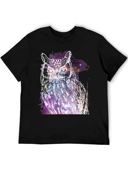 Cosmic Owl Graphic Tee - Mens Black T-Shirt