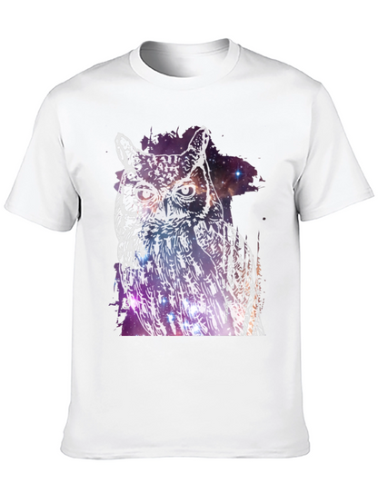 Cosmic Owl Graphic Tee - Mens Black T-Shirt