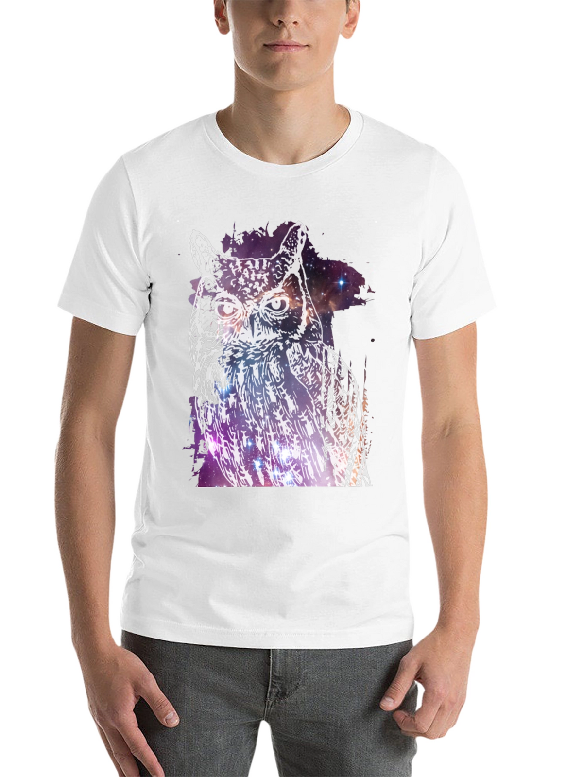 Cosmic Owl Graphic Tee - Mens Black T-Shirt