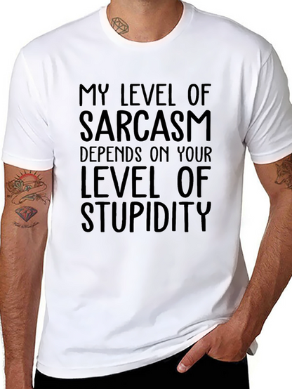 Sarcastic Humor T-Shirt: Level of Stupidity Tee