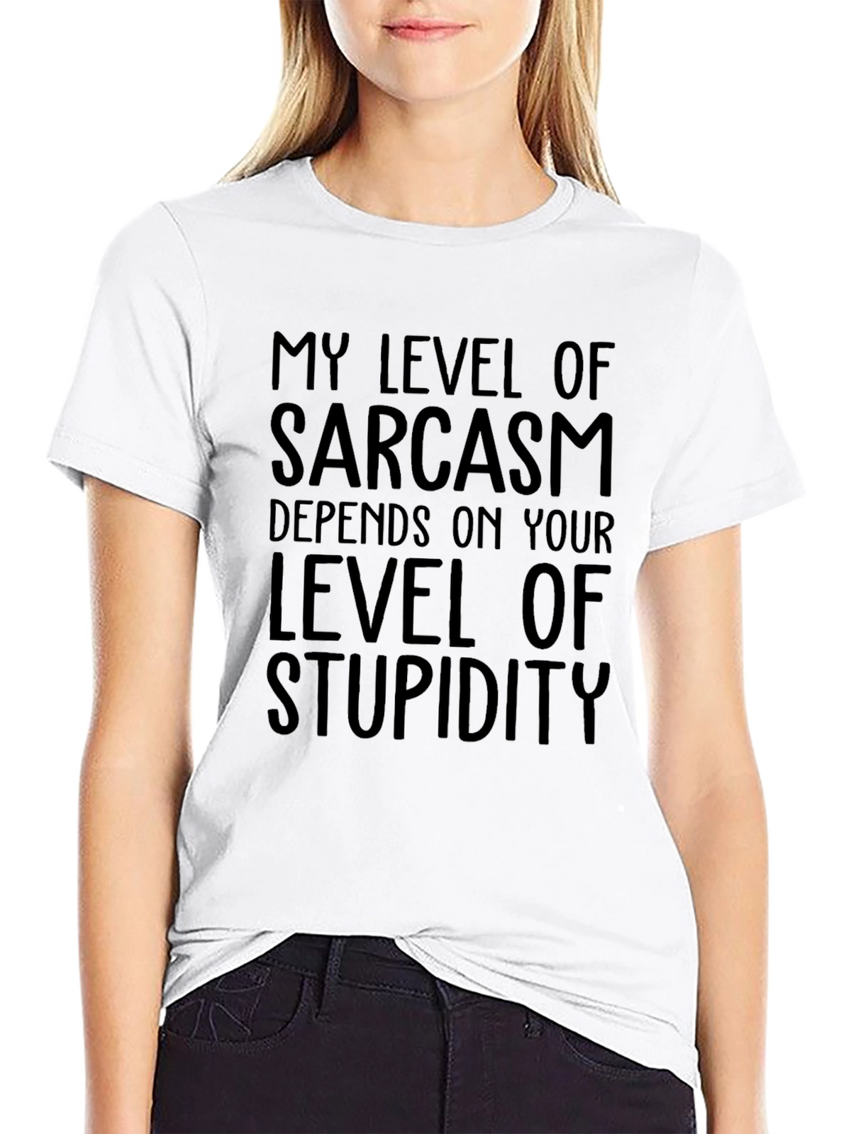 Sarcastic Humor T-Shirt: Level of Stupidity Tee