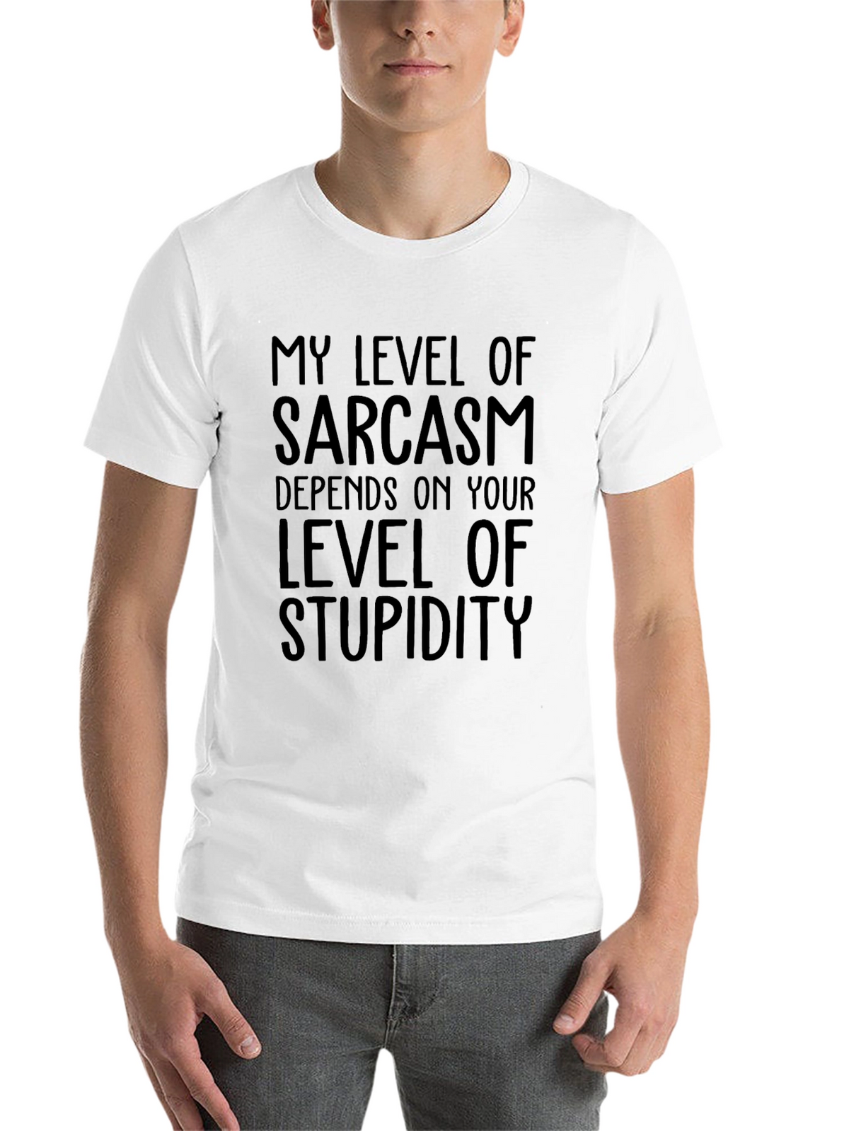 Sarcastic Humor T-Shirt: Level of Stupidity Tee