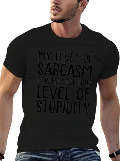 Sarcastic Humor T-Shirt: Level of Stupidity Tee