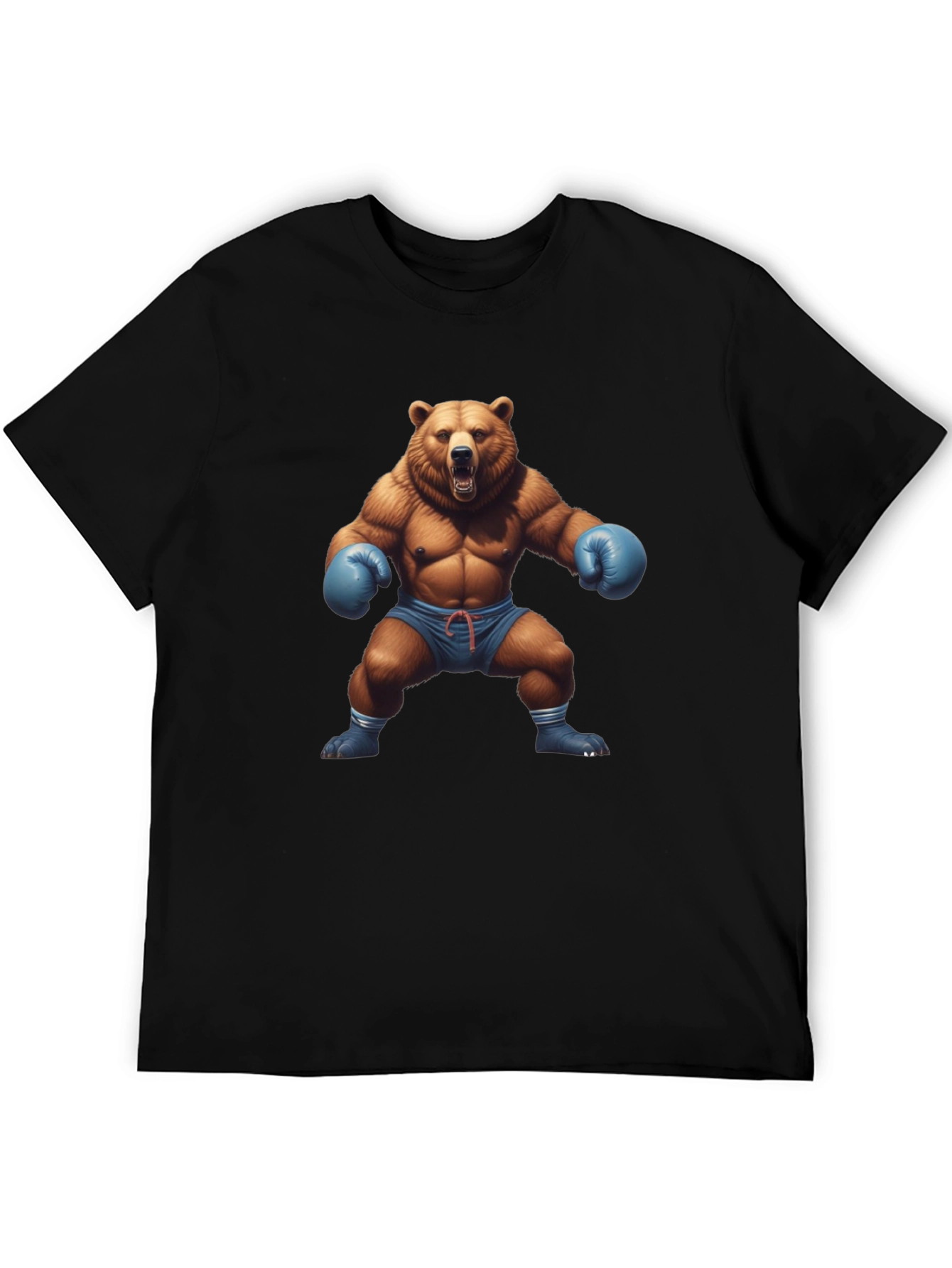 Bear Boxer Graphic Tee - Mens Black T-Shirt