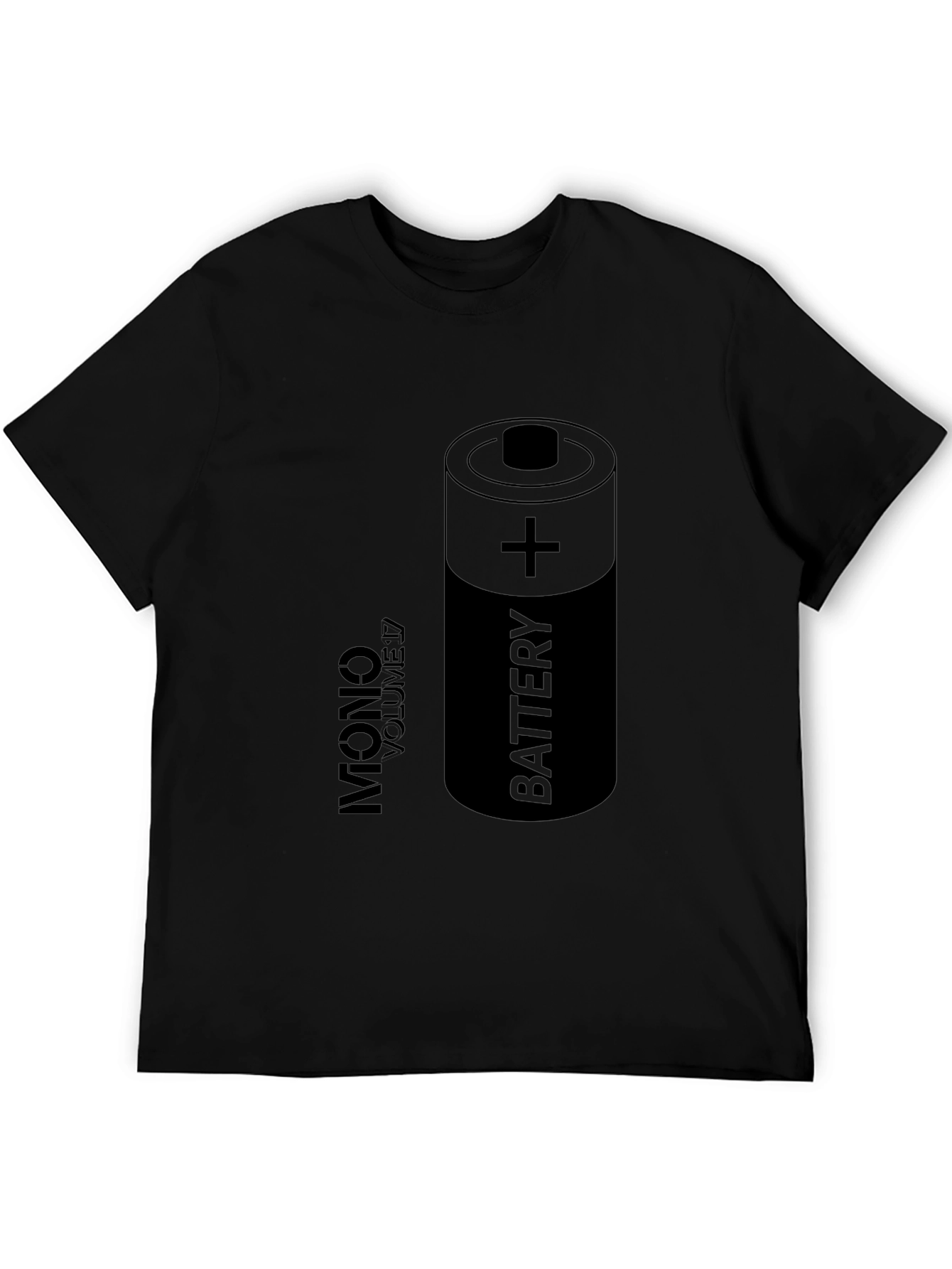 Battery Graphic Print Black T-Shirt