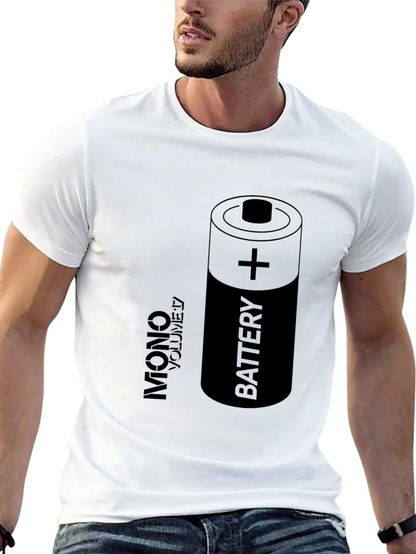 Battery Graphic Print Black T-Shirt
