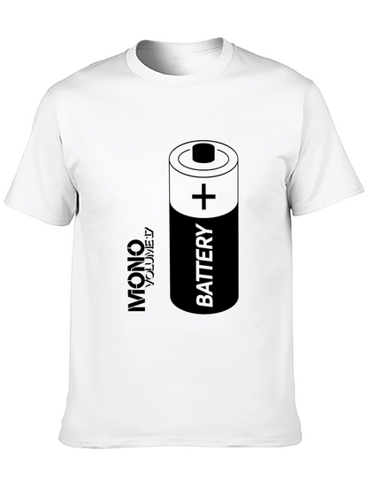 Battery Graphic Print Black T-Shirt