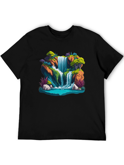 Waterfall Graphic Tee - Nature Scene Shirt