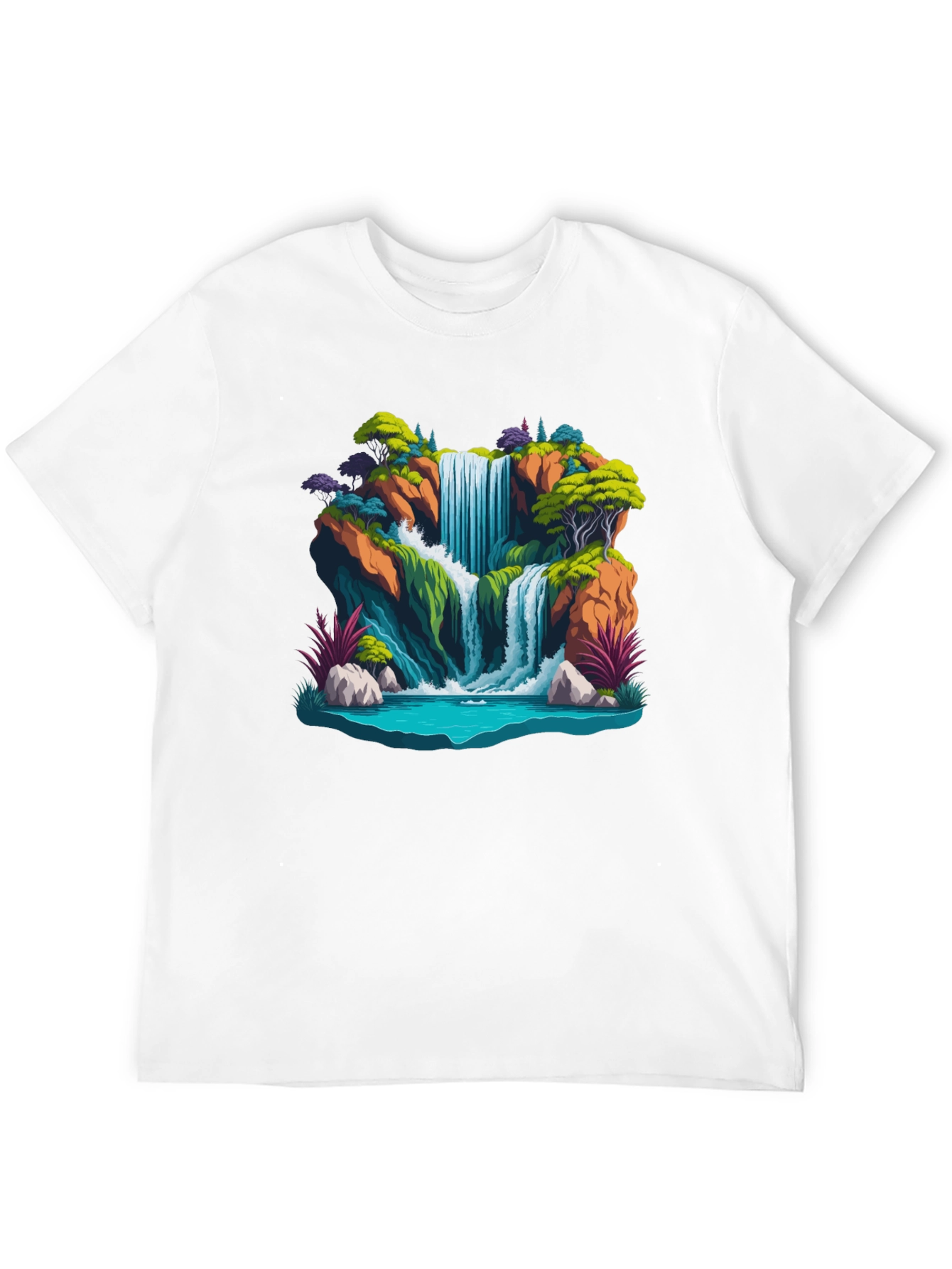 Waterfall Graphic Tee - Nature Scene Shirt