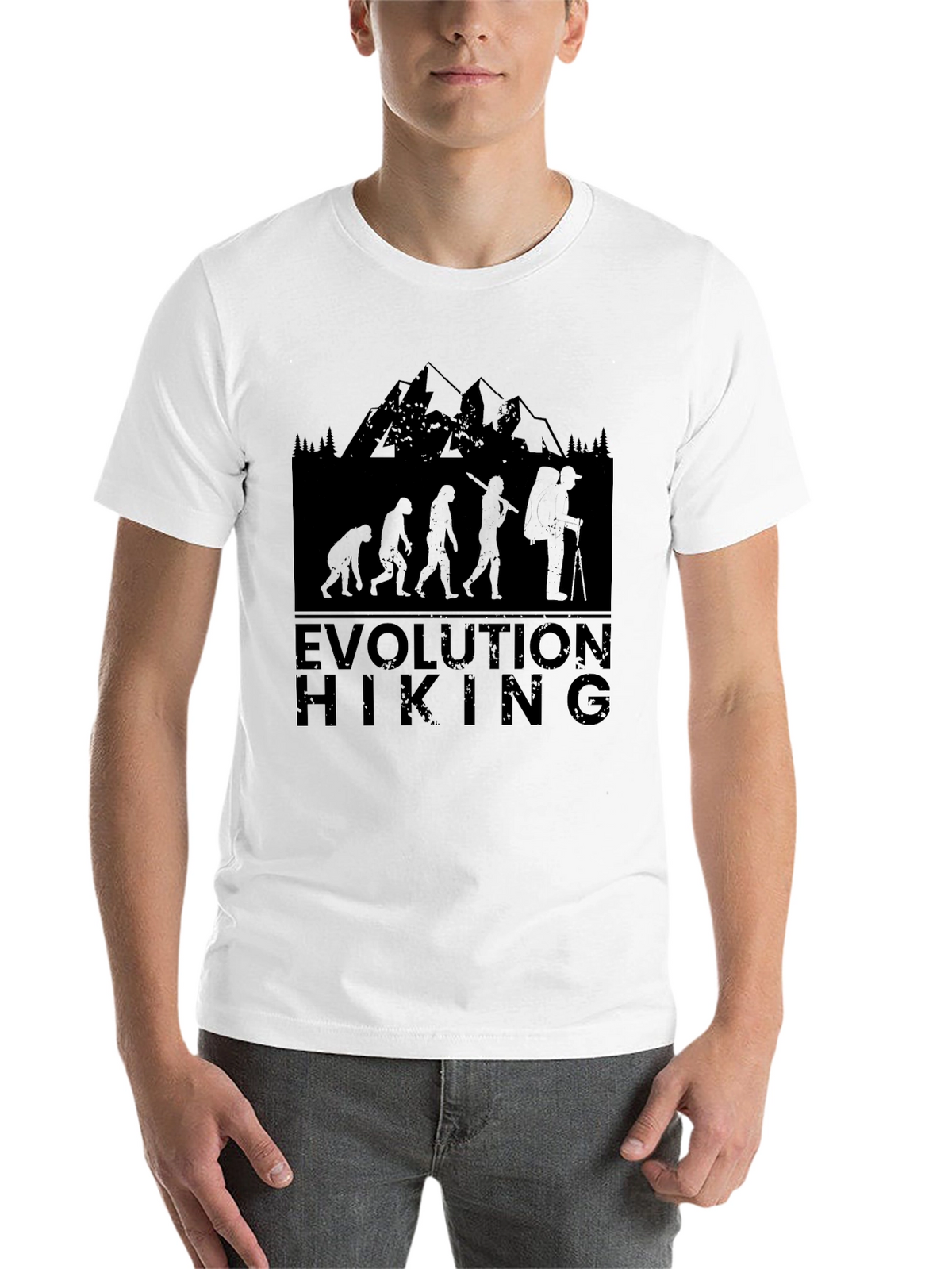 Evolution Hiking T-Shirt - Black Graphic Tee