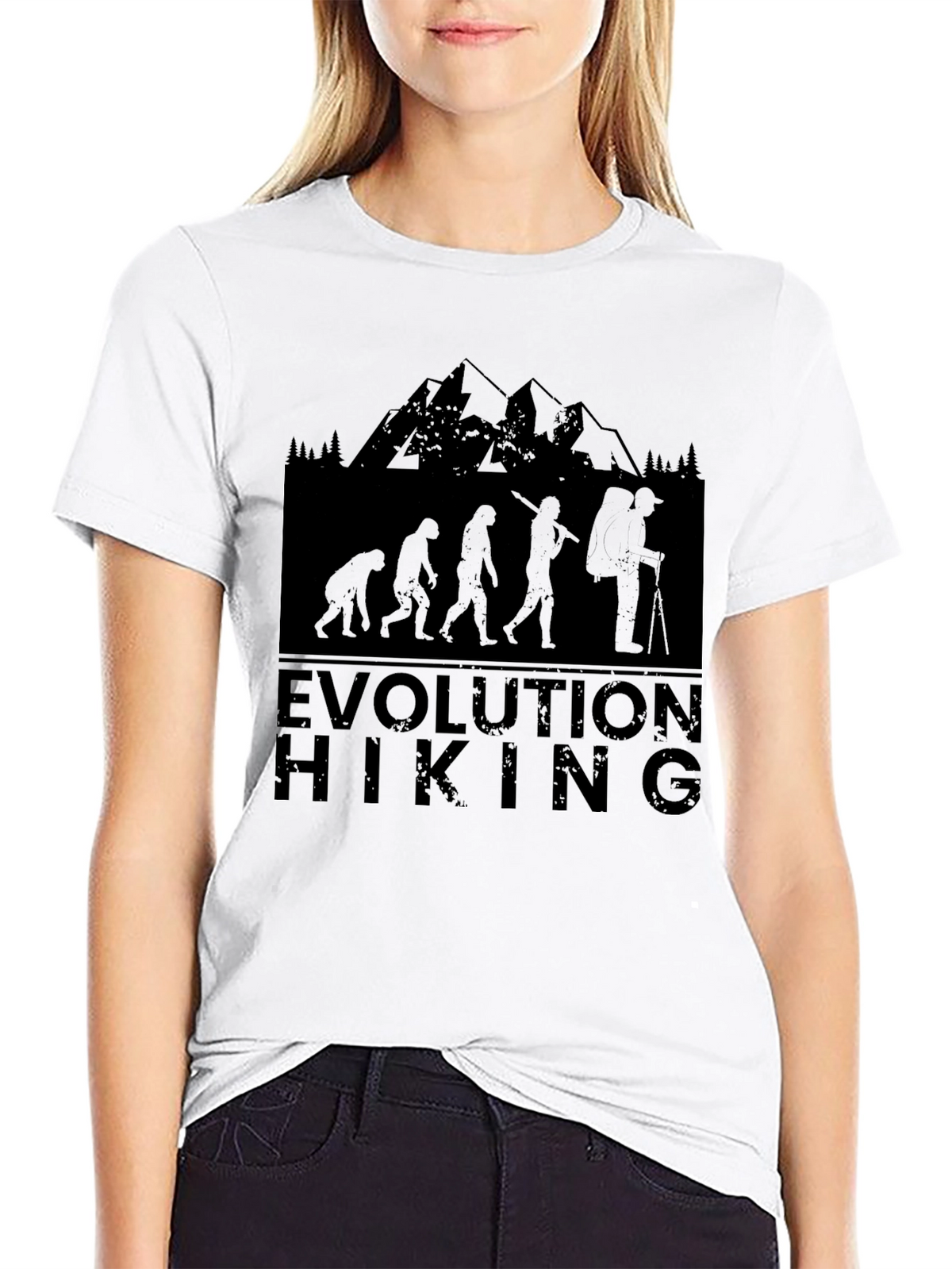 Evolution Hiking T-Shirt - Black Graphic Tee