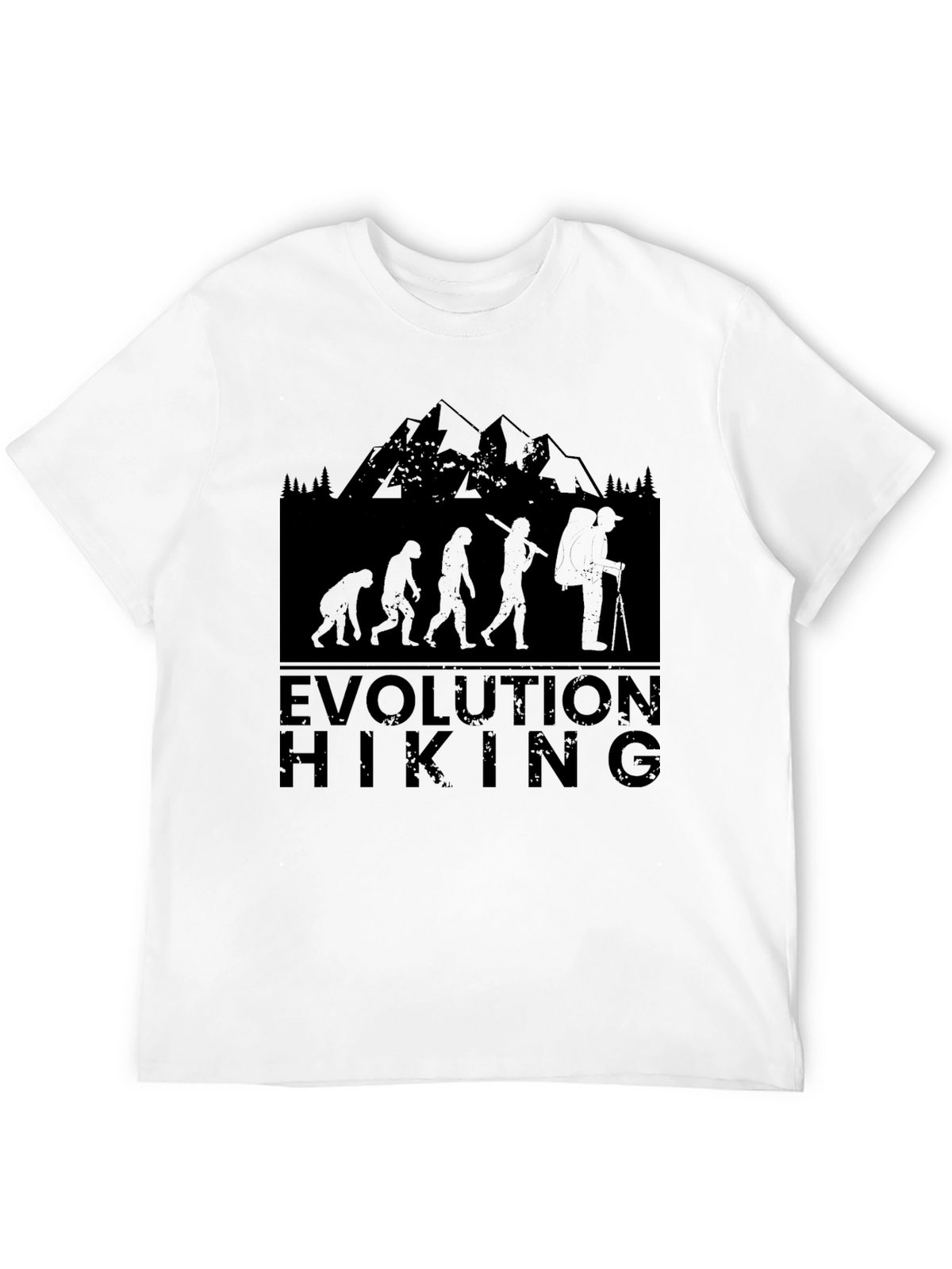 Evolution Hiking T-Shirt - Black Graphic Tee