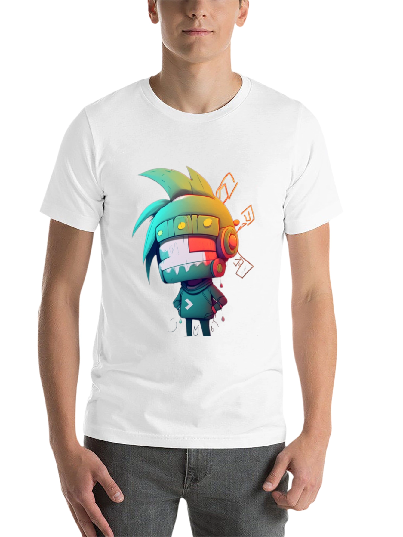 Cool Cartoon Graphic Tee - Black
